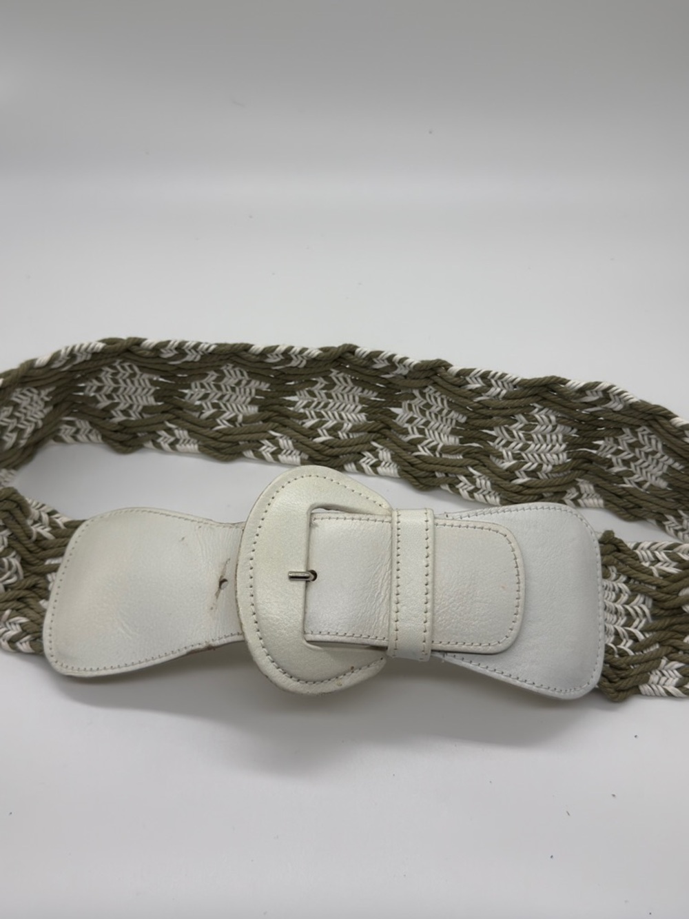 Jaeger Vintage Braided Belt with White Buckle